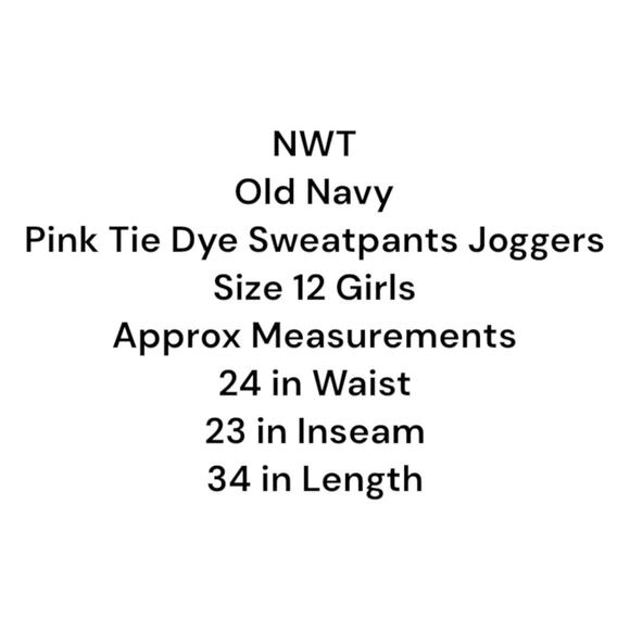 Old Navy Girls Sweatpants Joggers Sz 12 Pink Tie Dye School Activewear - Picture 4 of 14